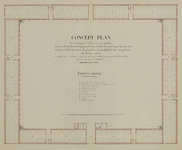 216634 Plattegrond van het ontwerp voor een stallencomplex bij een cavaleriekazerne te Utrecht.Met indeling van de ...
